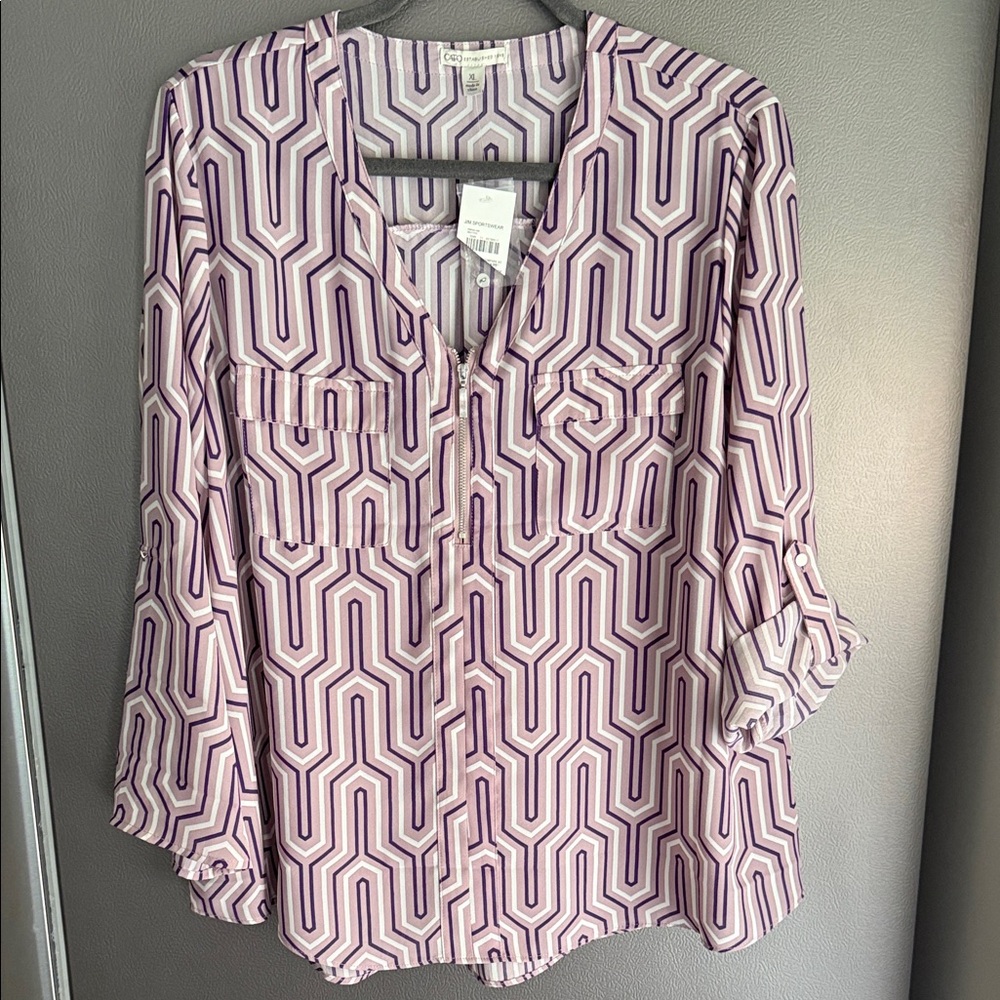 Geometric Purple Women's Top